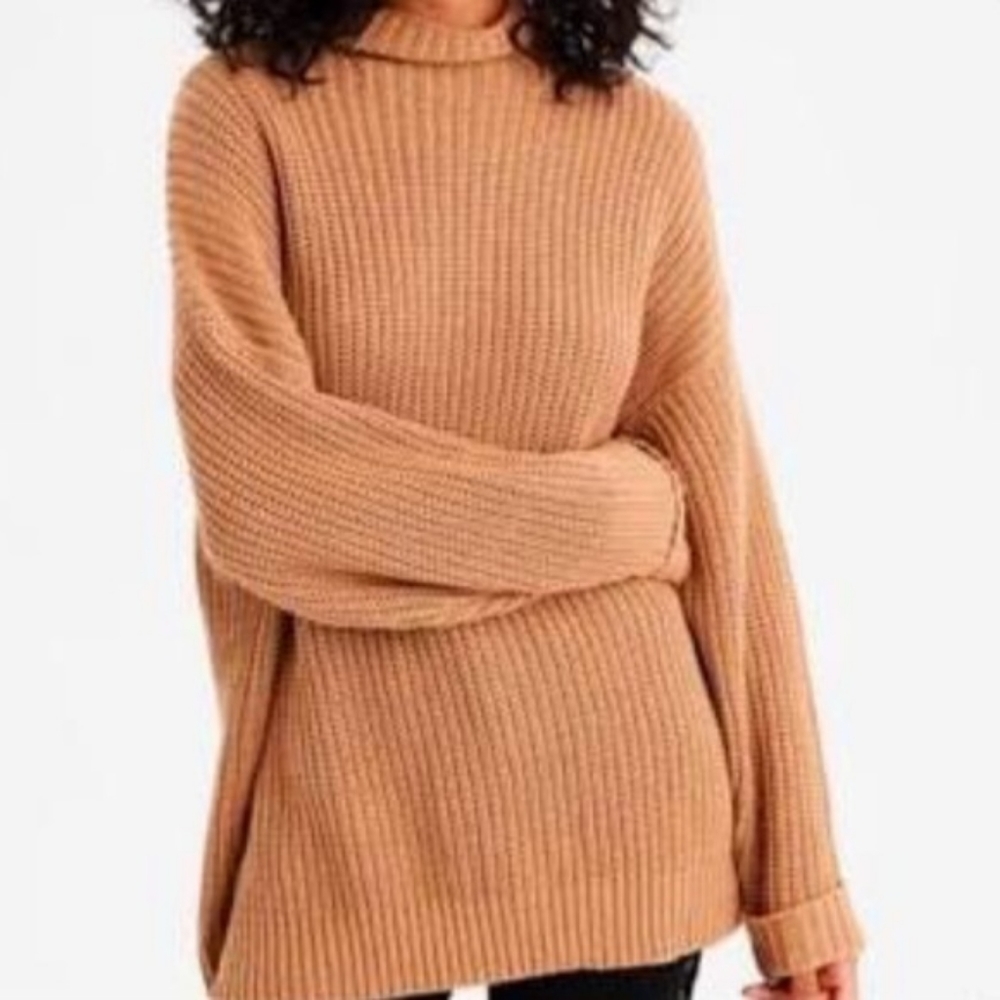 American Eagle Oversized Mock Neck Sweater Women's XS/S Brown